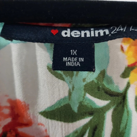 Denim 24/7 Multicolor Floral Sleeveless Button Up Maxi Dress in Size 1X - Picture 2 of 9